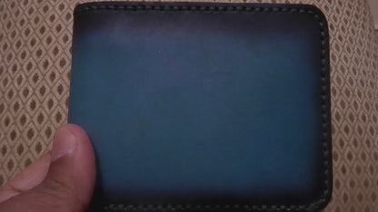 Adhara - Handmade Vegetable Tanned Leather Wallet - Teal Blue