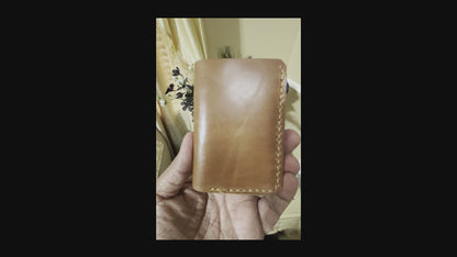 Hadar - Handmade Shine Pull up Leather Trifold Wallet - CB