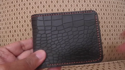 Deneb - Handmade Shine Pull-up Leather Wallet - Black 4