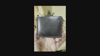 Fornax- Handmade Shine Pullup Coin Pocket Leather Wallet - Black