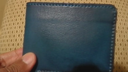 Acrux – Handmade Vegetable Tanned Leather Wallet - Teal Blue