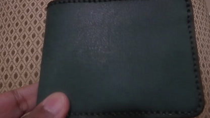 Acrux – Handmade Vegetable Tanned Leather Wallet - Deep Aquamarine