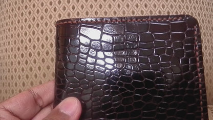 Deneb - Handmade Shine Pull-up Leather Wallet - Brown 3